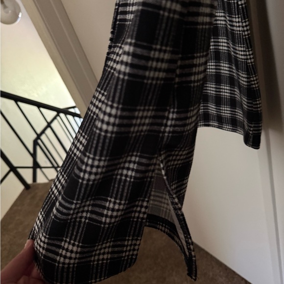 Plaid Black and White Women's Pants - Picture 2 of 2